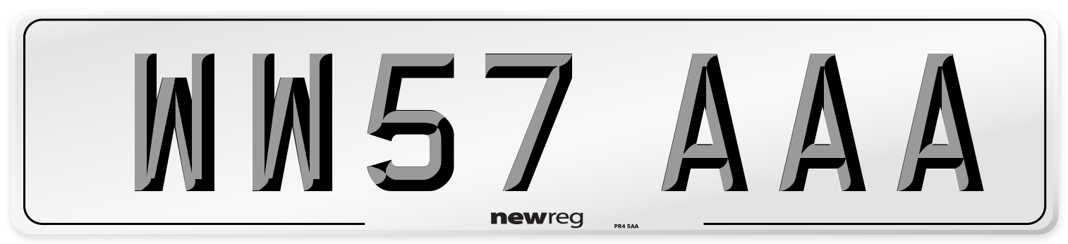 WW57 AAA Number Plate from New Reg
